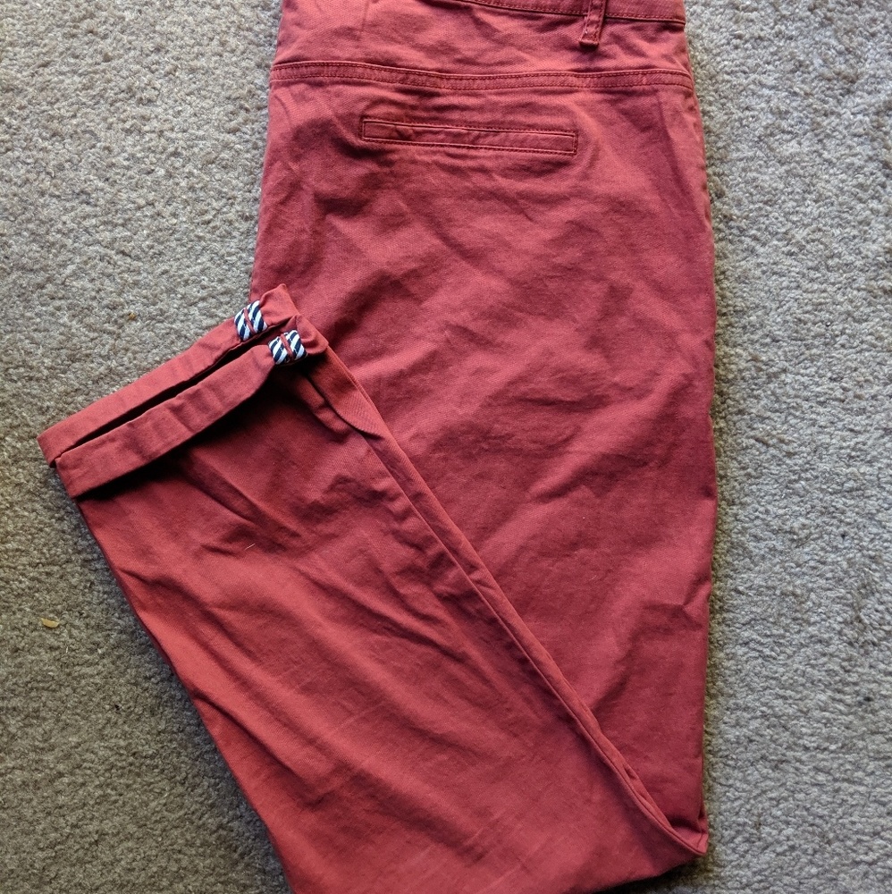 Simply Be Henna Orange Cuffed Chino Ankle Pant